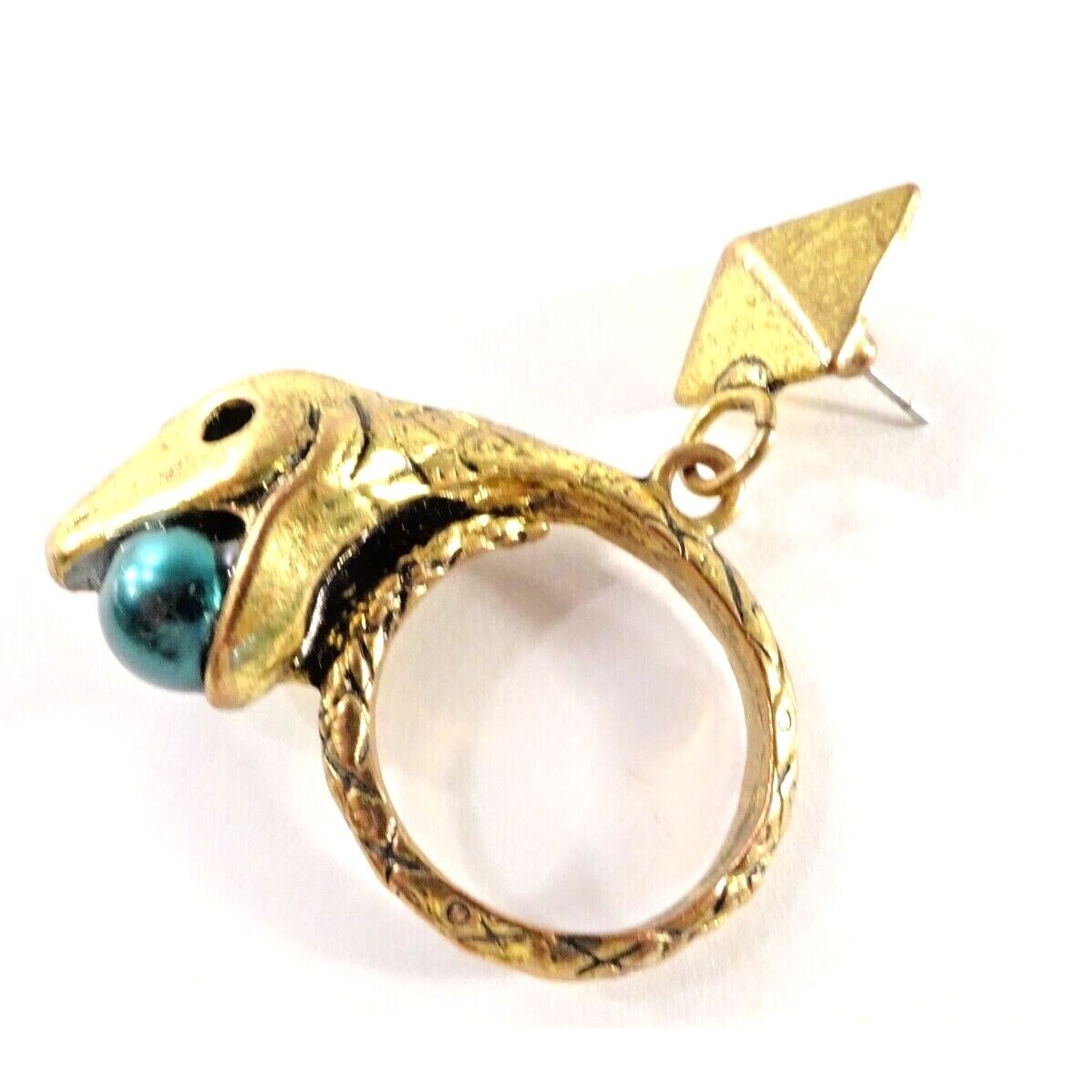 Fallon Women's Antique Gold Rattlesnake Earring Nwot 195 One Earring Vintage